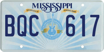 MS license plate BQC617