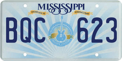 MS license plate BQC623
