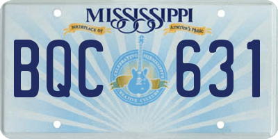 MS license plate BQC631