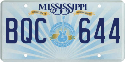 MS license plate BQC644