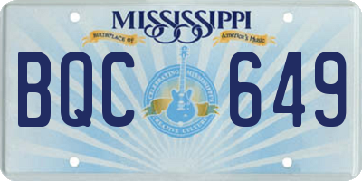MS license plate BQC649