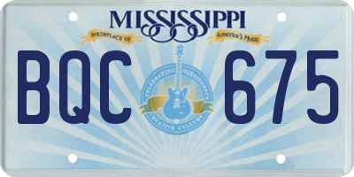 MS license plate BQC675