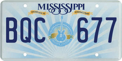 MS license plate BQC677