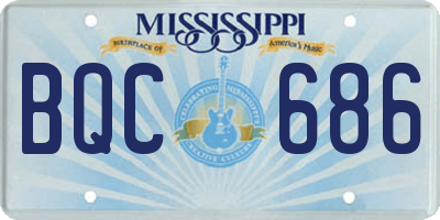 MS license plate BQC686