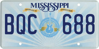 MS license plate BQC688