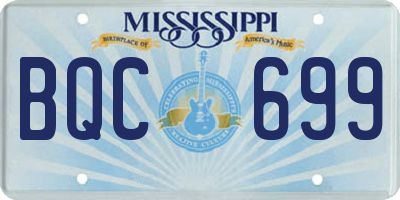 MS license plate BQC699
