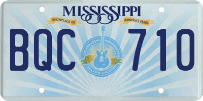 MS license plate BQC710