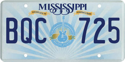 MS license plate BQC725