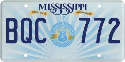 MS license plate BQC772