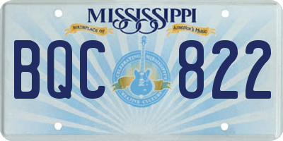 MS license plate BQC822