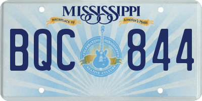 MS license plate BQC844
