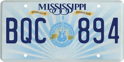 MS license plate BQC894