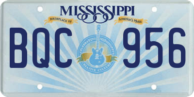 MS license plate BQC956