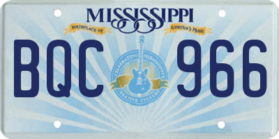 MS license plate BQC966