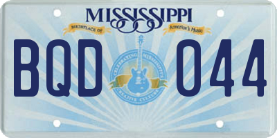 MS license plate BQD044