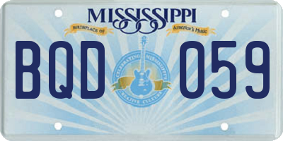 MS license plate BQD059