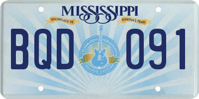 MS license plate BQD091