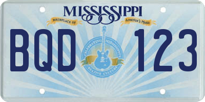 MS license plate BQD123