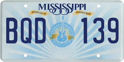 MS license plate BQD139