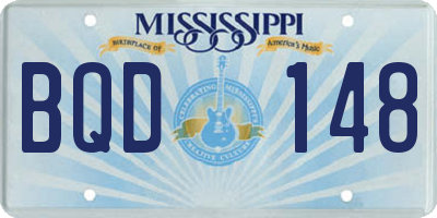 MS license plate BQD148