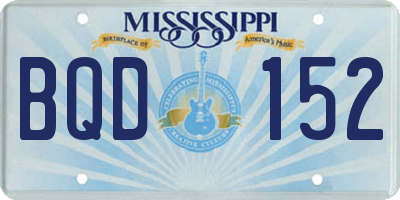 MS license plate BQD152
