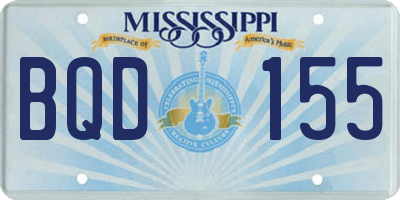 MS license plate BQD155