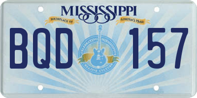 MS license plate BQD157