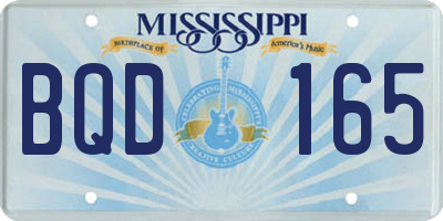 MS license plate BQD165