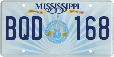 MS license plate BQD168