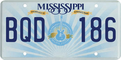 MS license plate BQD186