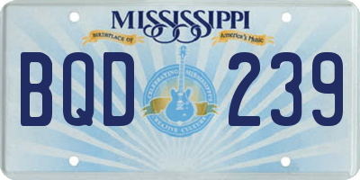 MS license plate BQD239