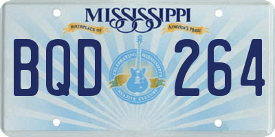 MS license plate BQD264