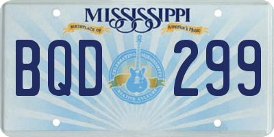 MS license plate BQD299