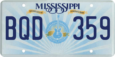 MS license plate BQD359
