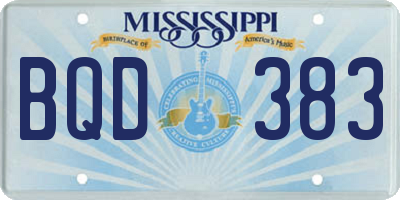 MS license plate BQD383