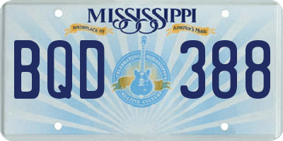 MS license plate BQD388