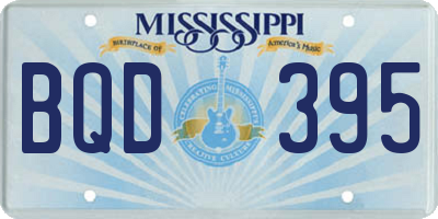 MS license plate BQD395