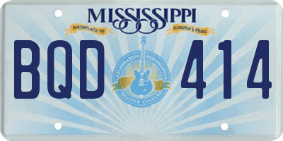 MS license plate BQD414