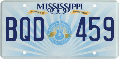 MS license plate BQD459