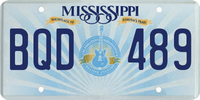 MS license plate BQD489