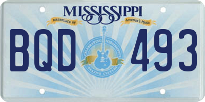 MS license plate BQD493
