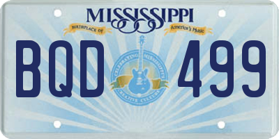 MS license plate BQD499