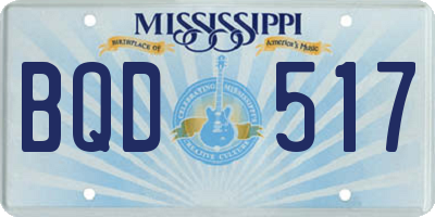 MS license plate BQD517