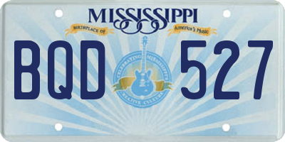 MS license plate BQD527