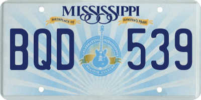 MS license plate BQD539