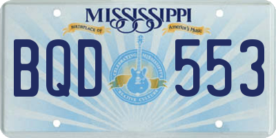 MS license plate BQD553
