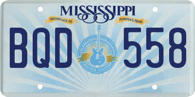 MS license plate BQD558