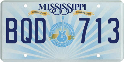 MS license plate BQD713