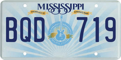 MS license plate BQD719