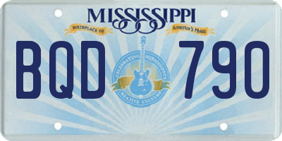 MS license plate BQD790